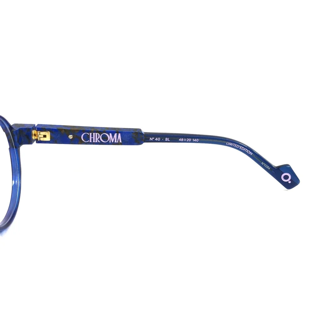 Etnia Barcelona Eyeglasses Frames CHROMA N40 BL Royal Blue Round 48-20-140